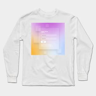 HTML CSS Colorful Login Screen Long Sleeve T-Shirt